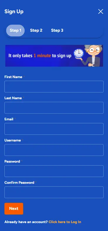 Jackpot Capital Casino Signup Page